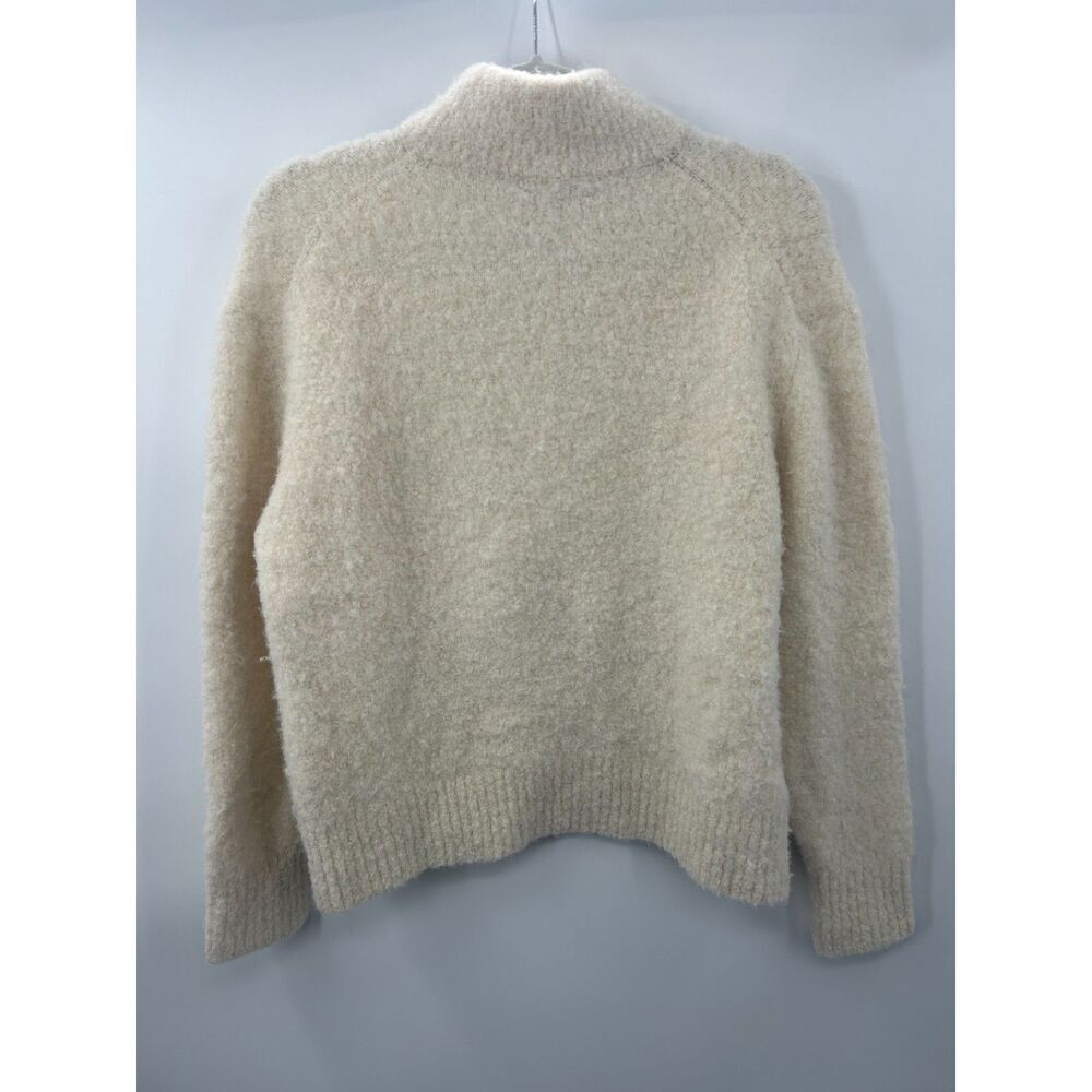 jenni kanye henley sweater cream alpaca wool blend xs boucle pullover - Picture 6 of 6